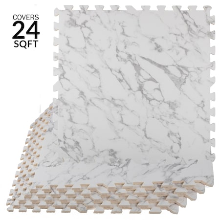 Stalwart Foam Floor Tiles - 24sqft Baby Play Mat - Interlocking Puzzle Mat by Marble 75-6411